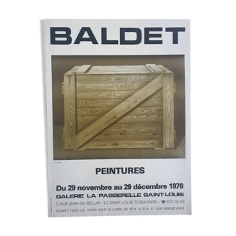 Affiche originale de Gérard BALDET, Galerie La Passerelle Saint-Louis, 1976