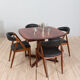 Skovby rosewood extendable table with 2 leaves, Denmark 1970s