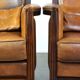 Vintage Art Deco Sheepskin High Back Armchair Set with Wood Finish