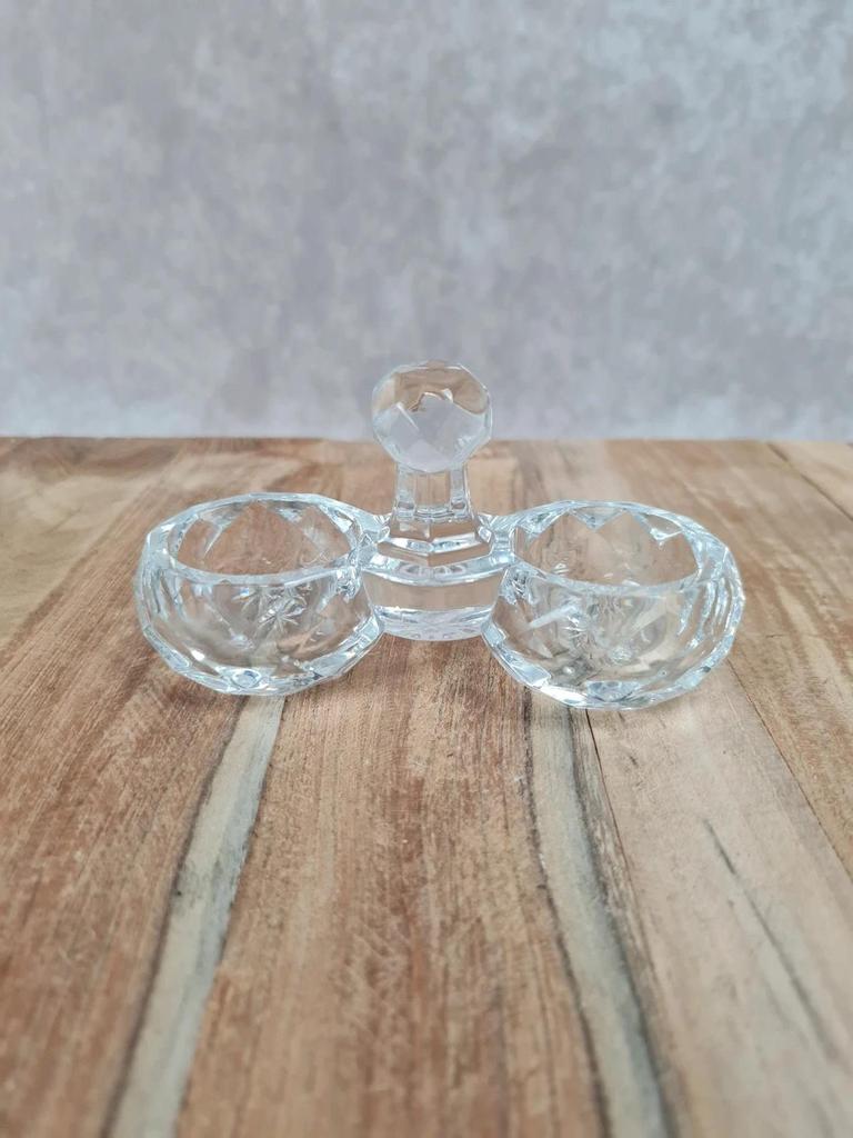 Double crystal saleron signed Baccarat
