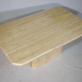 Table basse en travertin, Italie années 70-80