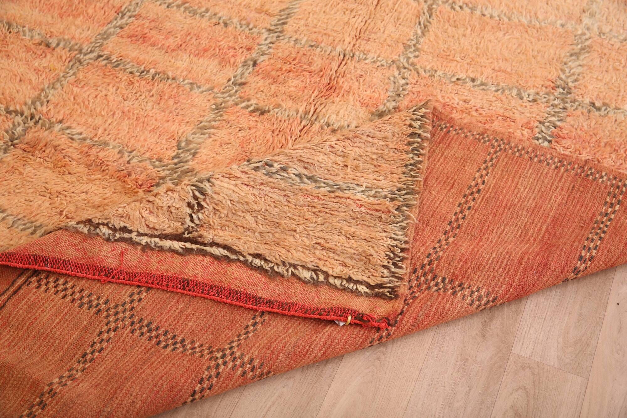 Peach Vintage Moroccan Rug 175 x 285 cm, Berber Wool Rug Handmade, Boho Rug