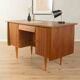 Classic freestanding desk from the 1950s, walnut veneer