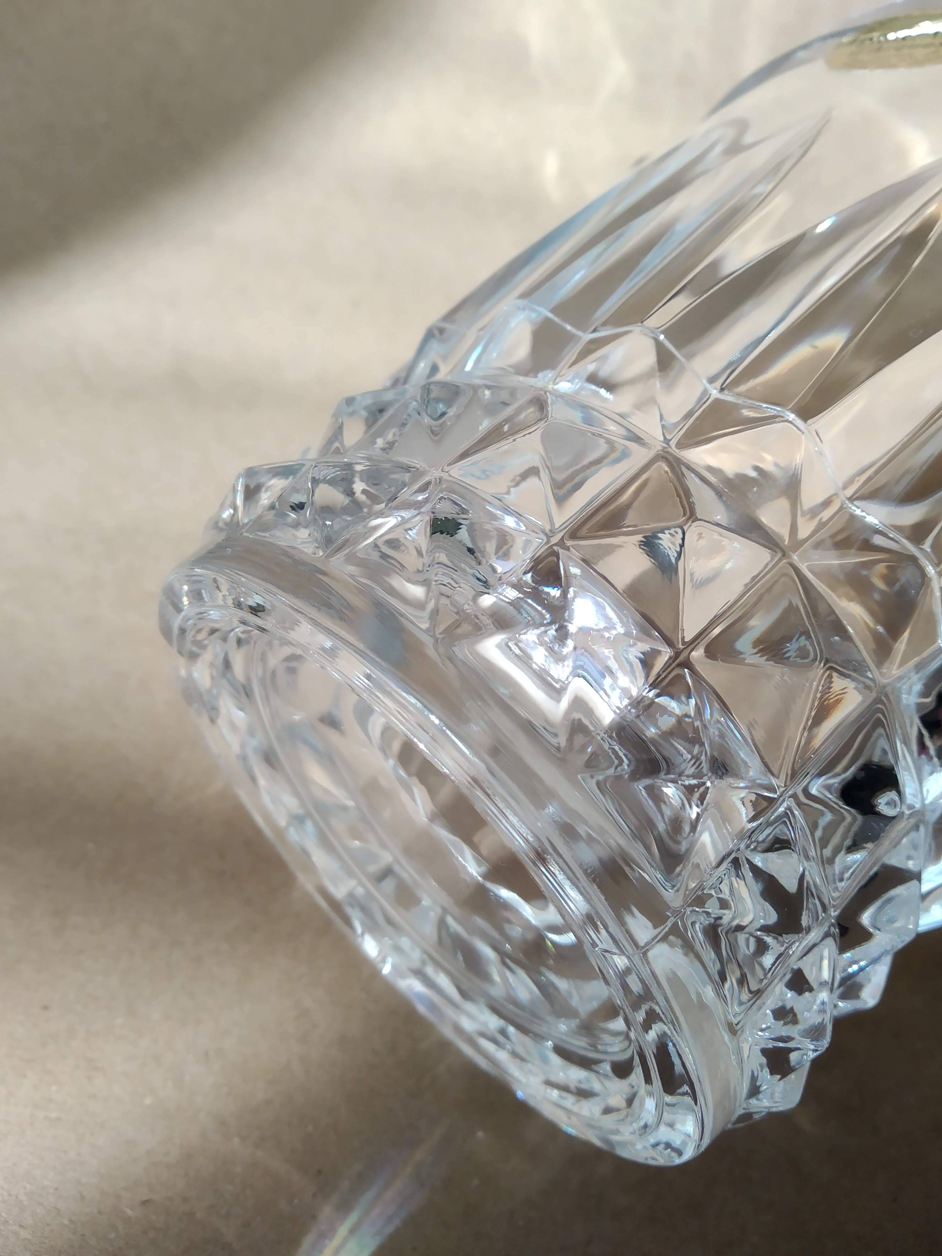 Vintage DArques Crystal Ice Bucket Diamond Tips