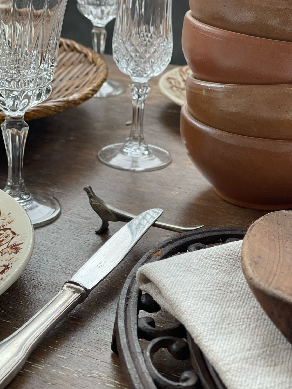 6 antique knife doors