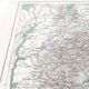 Vintage Europe Alps mountains map from 1950