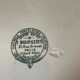 Antique round ironstone dish with mistletoe decoration, Grand Dépôt by Emile Bour