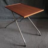 Danish teak and aluminium adjustable wine or side table, 1960s