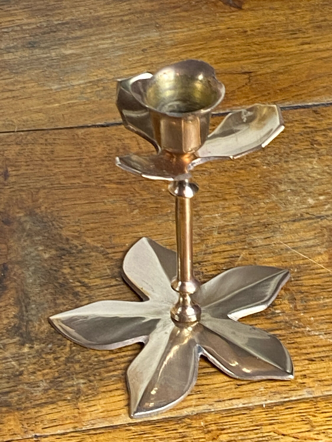 Brass flower candle holder