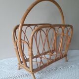 Rattan wicker magazine rack