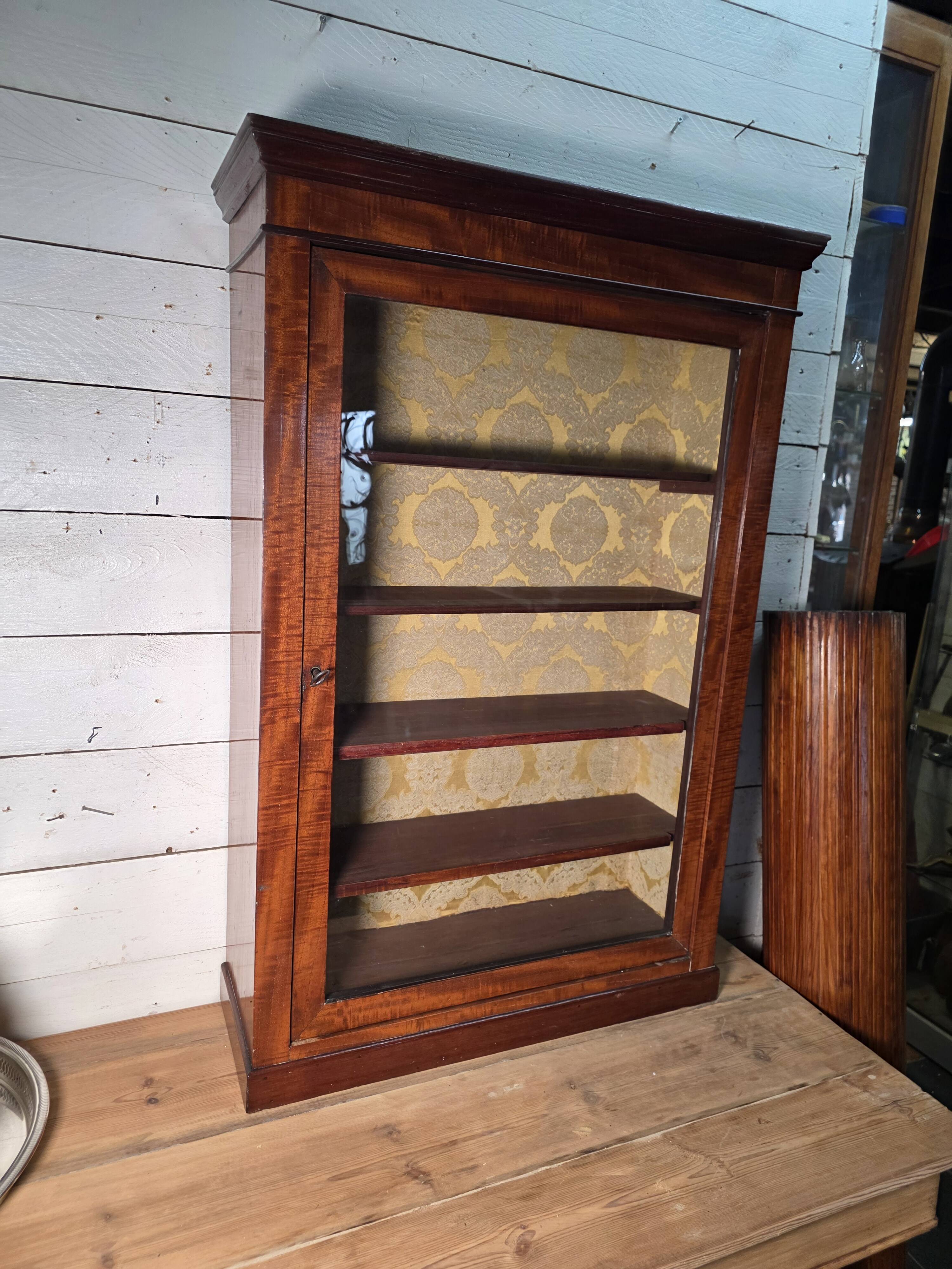 Late 19th century mahogany shop display cabinet.