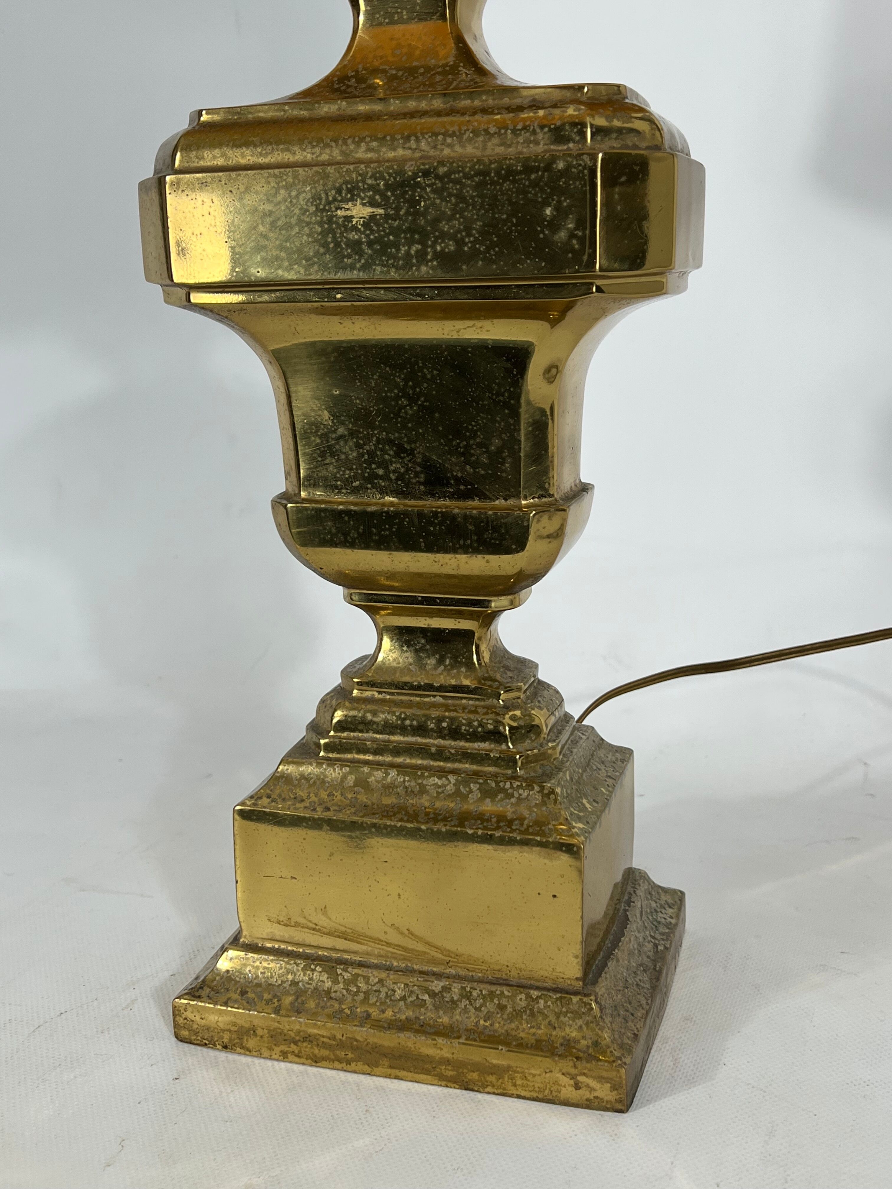 Vintage Large Italian Solid Brass table lamp from 50s