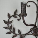 pair of grey patinated iron wall sconces