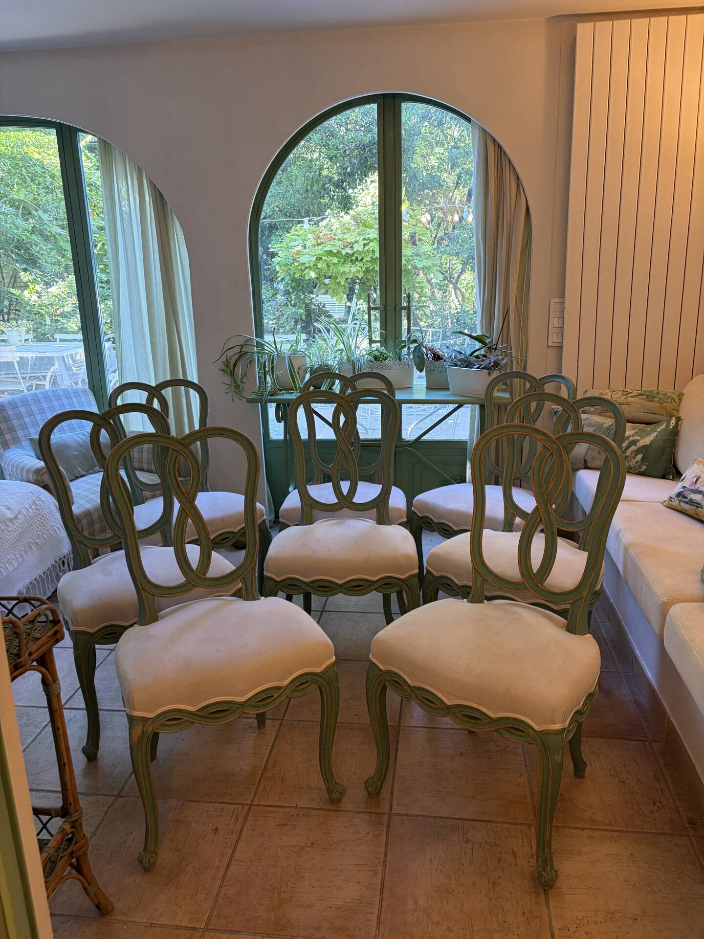 Chaises véranda turquoise