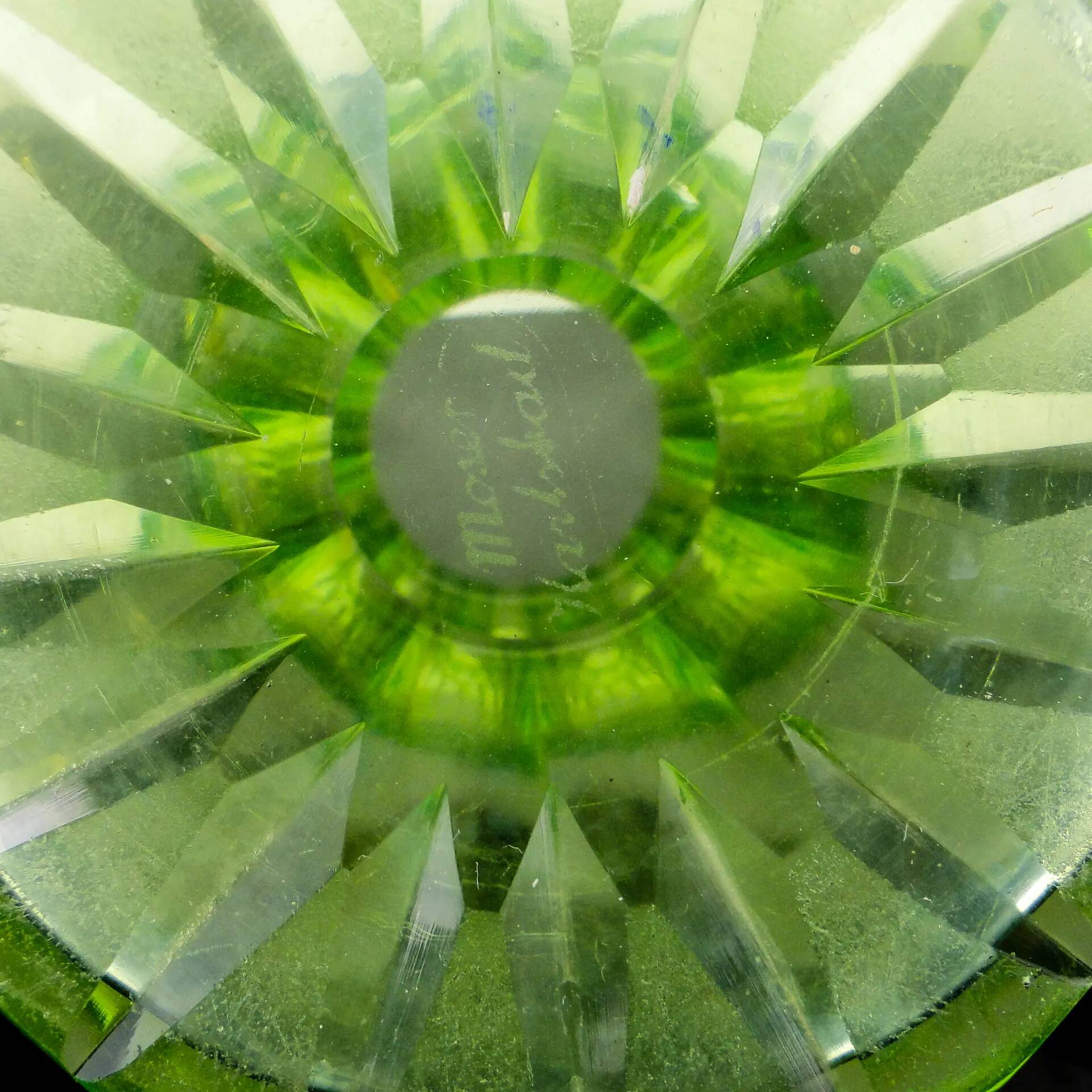 Art Deco vase, uranium glass, Bohemia, Czechoslovakia, 1930s