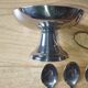 Vintage ice cream or dessert service in stainless steel