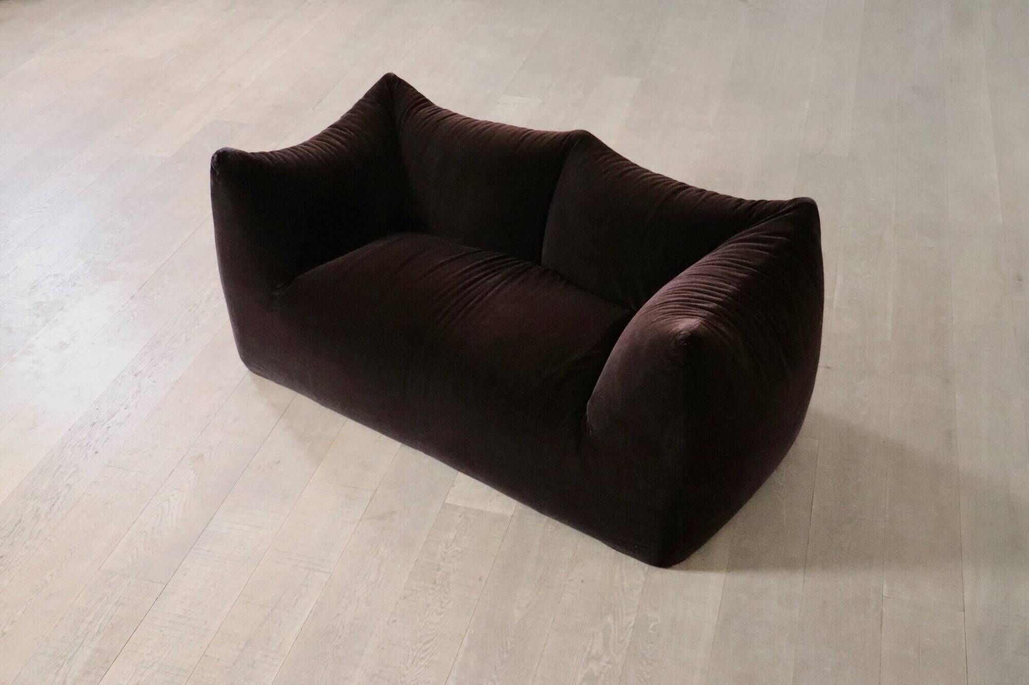 Le Bambole Sofa In Original Mohair Velvet By Mario Bellini For B&B Italia,
