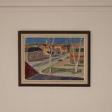 Swedish Oil on Panel – “Street Jämtland” by John Hedman (1913–1994)