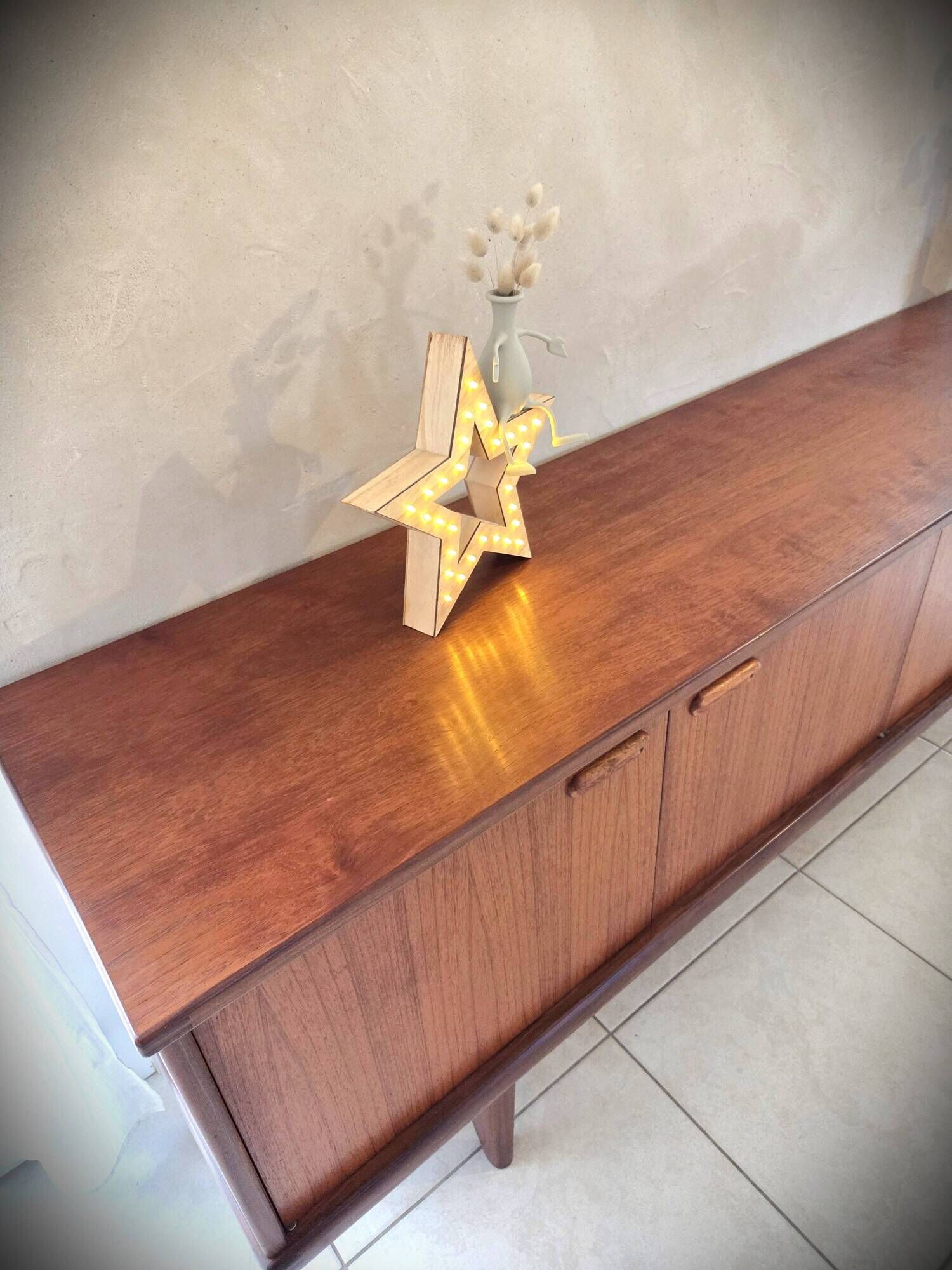 Mid-century Scandinavian teak sideboard design