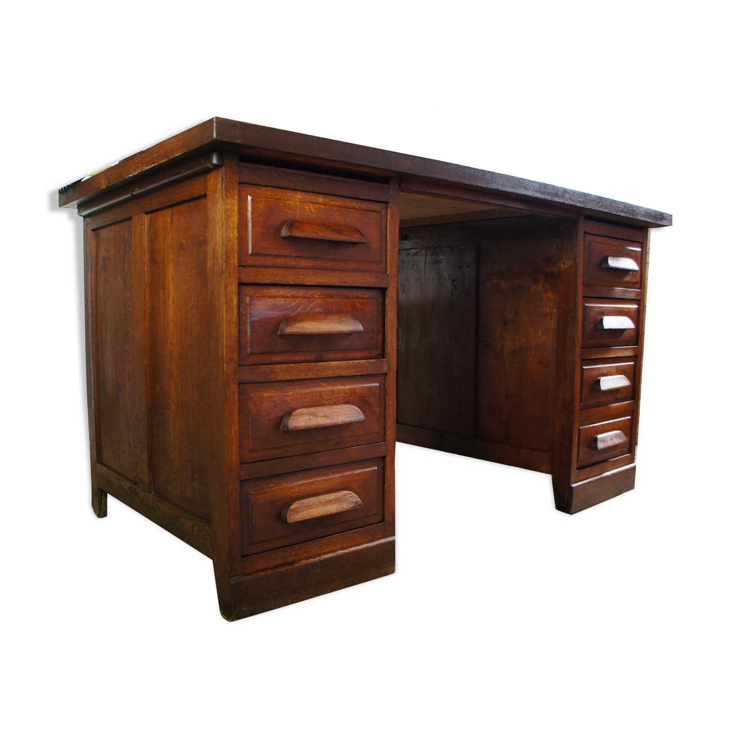 Administration desk open double face oak