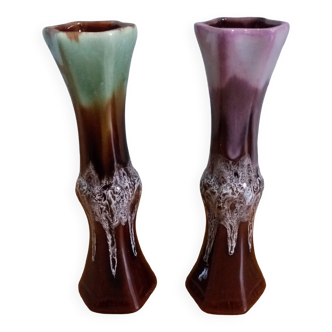 Vallauris flamed soliflore vases
