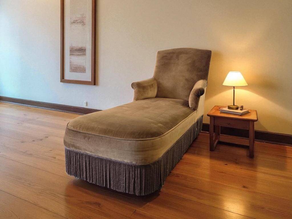 Vintage chaise longue / armchair / daybed with fringes