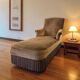 Chaise longue vintage / fauteuil / méridienne avec franges