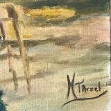 Painting without frame oil on canvas marine circa 1950