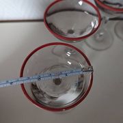 Bistro glass, thick bottom with red rim, 1950s