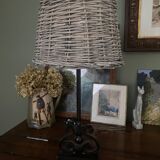 Natural wicker lampshade