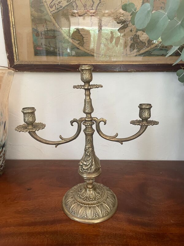 Ancien Chandelier en laiton massif