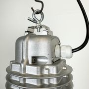 Industrial pendant lamp with glass cover by charles keller for zumtobel, 1990s