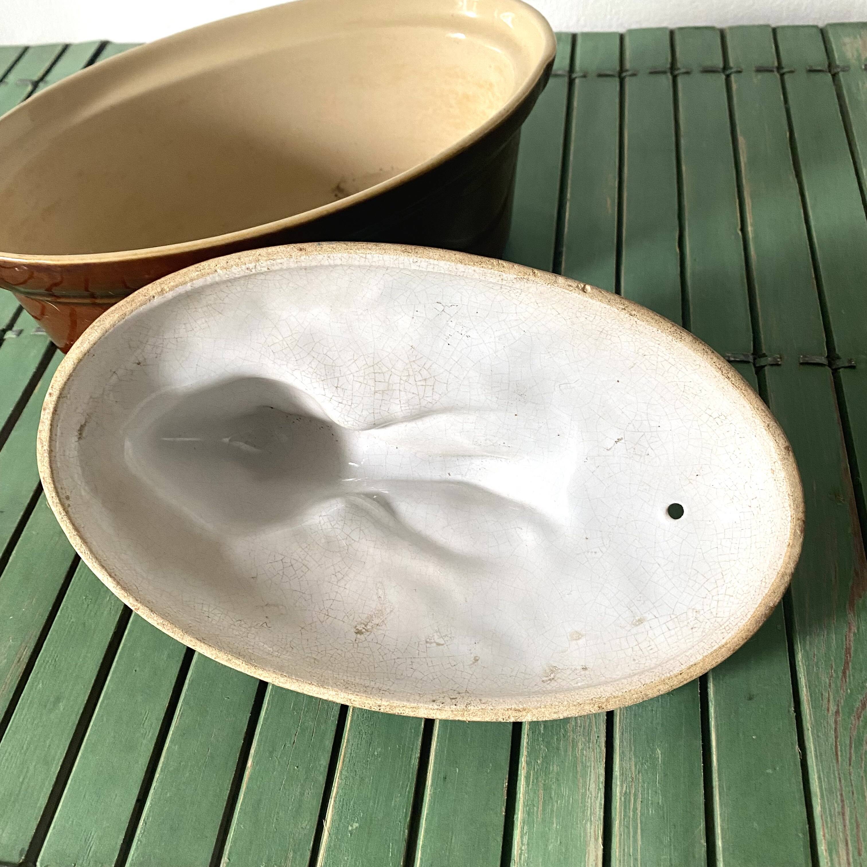 Ceramic rabbit, slip terrine