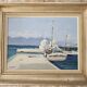 Tableau Huile sur Carton Paysage Grèce Marine - Signé René Marie Dujardin