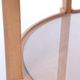 Scandinavian wooden trolley with glass plates and wheels 1970