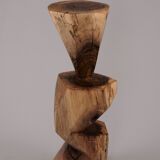 Solid wood sculptural side table, original contemporary design, logniture