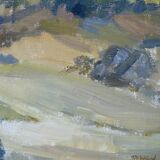 Ruth wahlund, swedish landscape, 1960, oil on canvas, framed