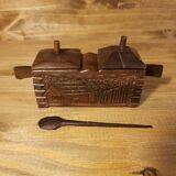 Salière et poivrière en bois