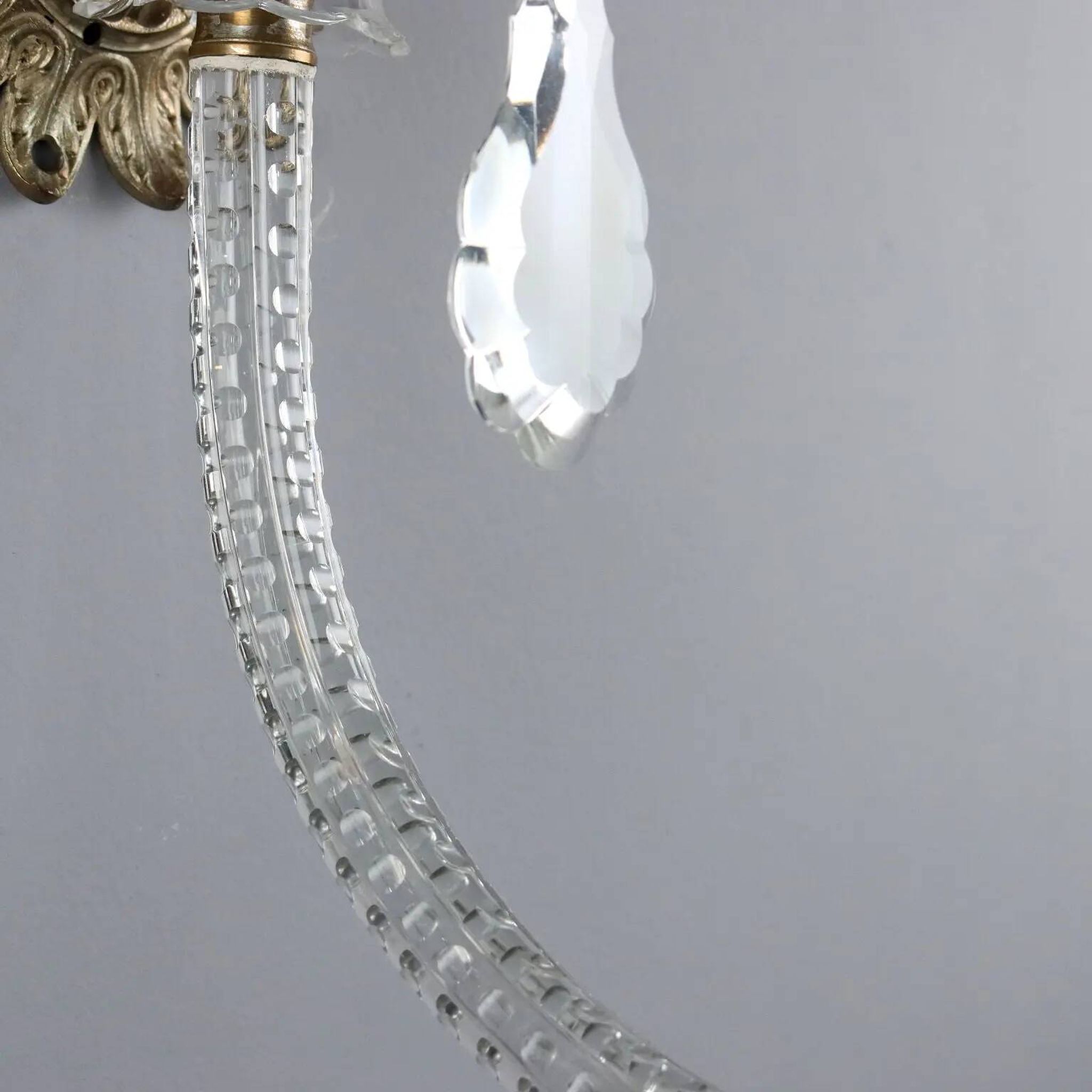 Antique wall sconces in crystal glass, Italy, 20th century
