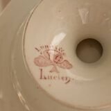 Antique low compotier red iron earth Lunéville Lucien model