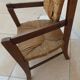 Vintage wooden prayer chair, double woven straw, lift-up seat