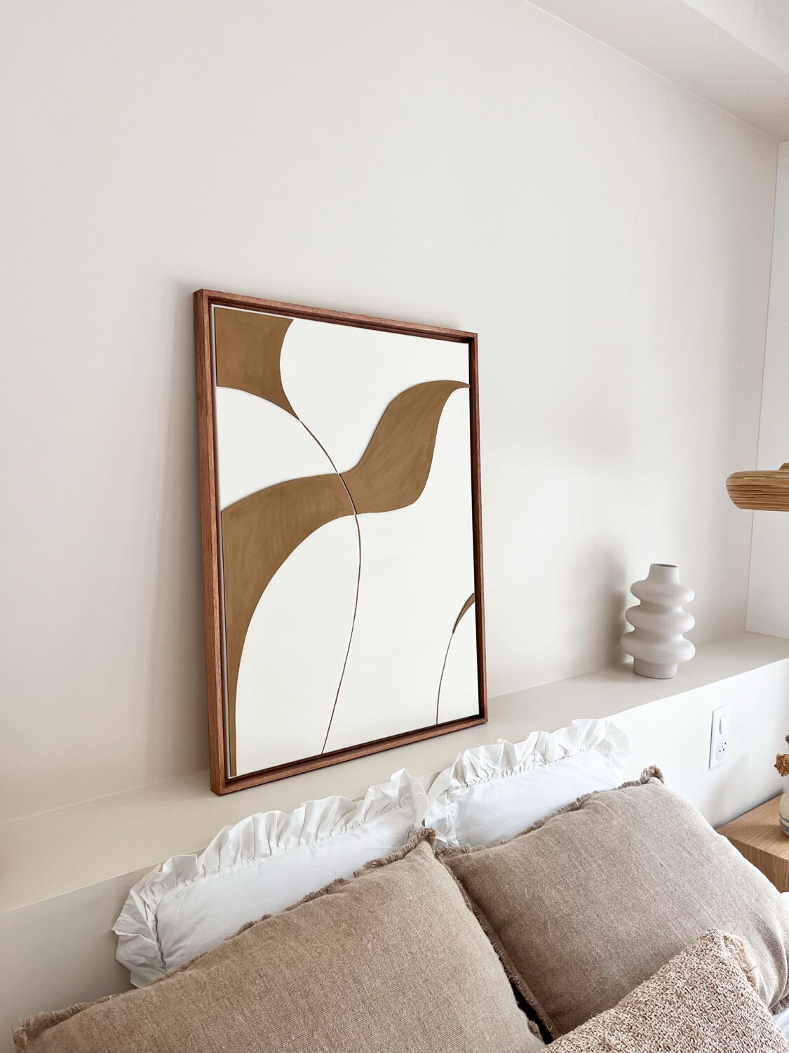 Cream and camel relief table.