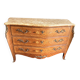 Commode galbée en marqueterie de style Louis XV, signée Marquant
