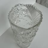 Glass vase with stylized flower pattern