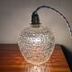 Pyramid relief pressed glass tulip light fixture — 1960s/70s