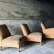 Armchair in wood and beige fabric, France 1940