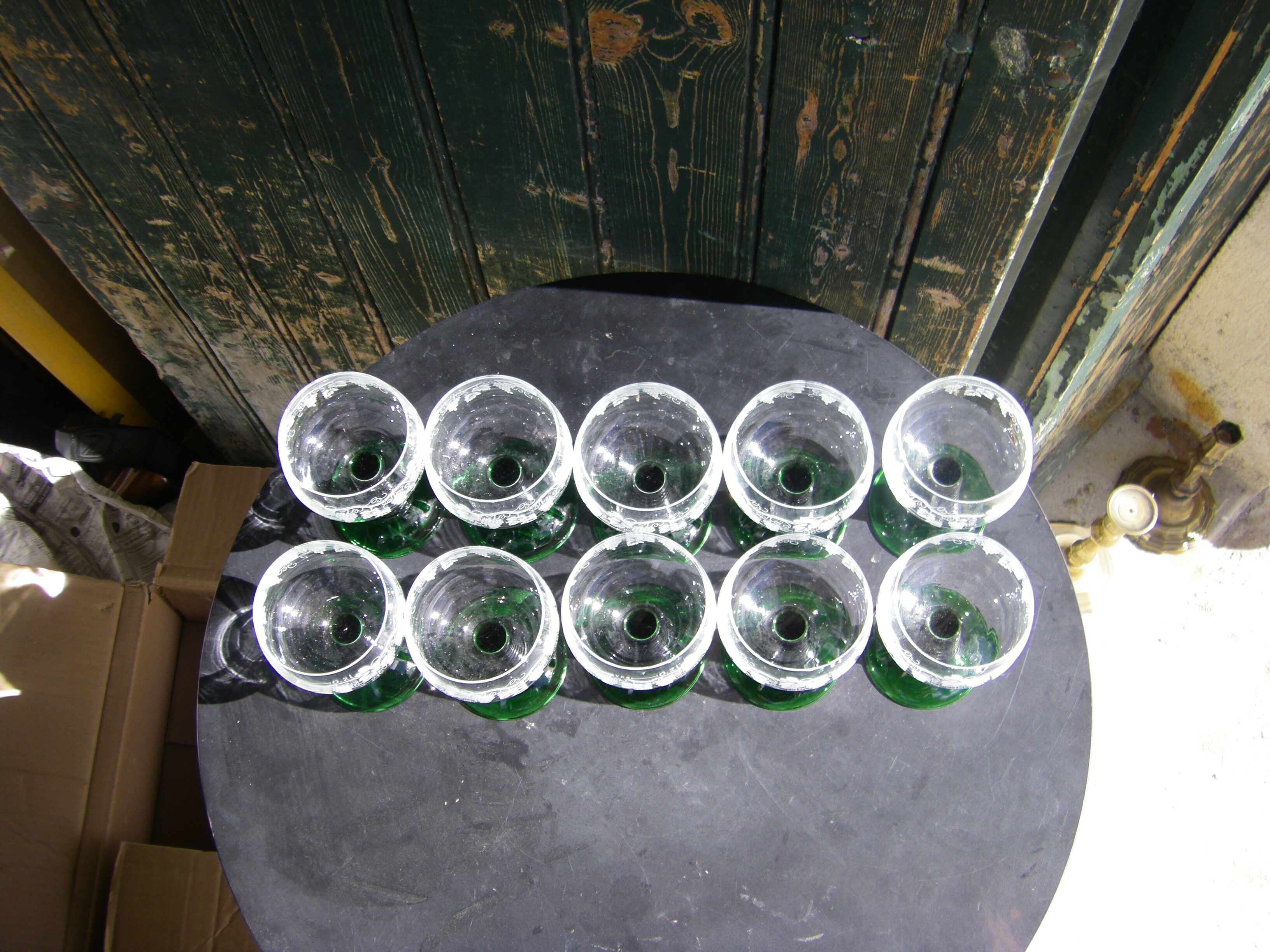 Ten white wine glasses from Alsace "Roemer"