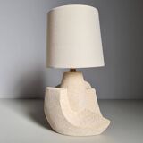 Albert Tormos style sculpture lamp in white stone / 60s / art / artisanal work / Mid-Century / France / 20th century