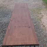 Console wood and metal compass feet