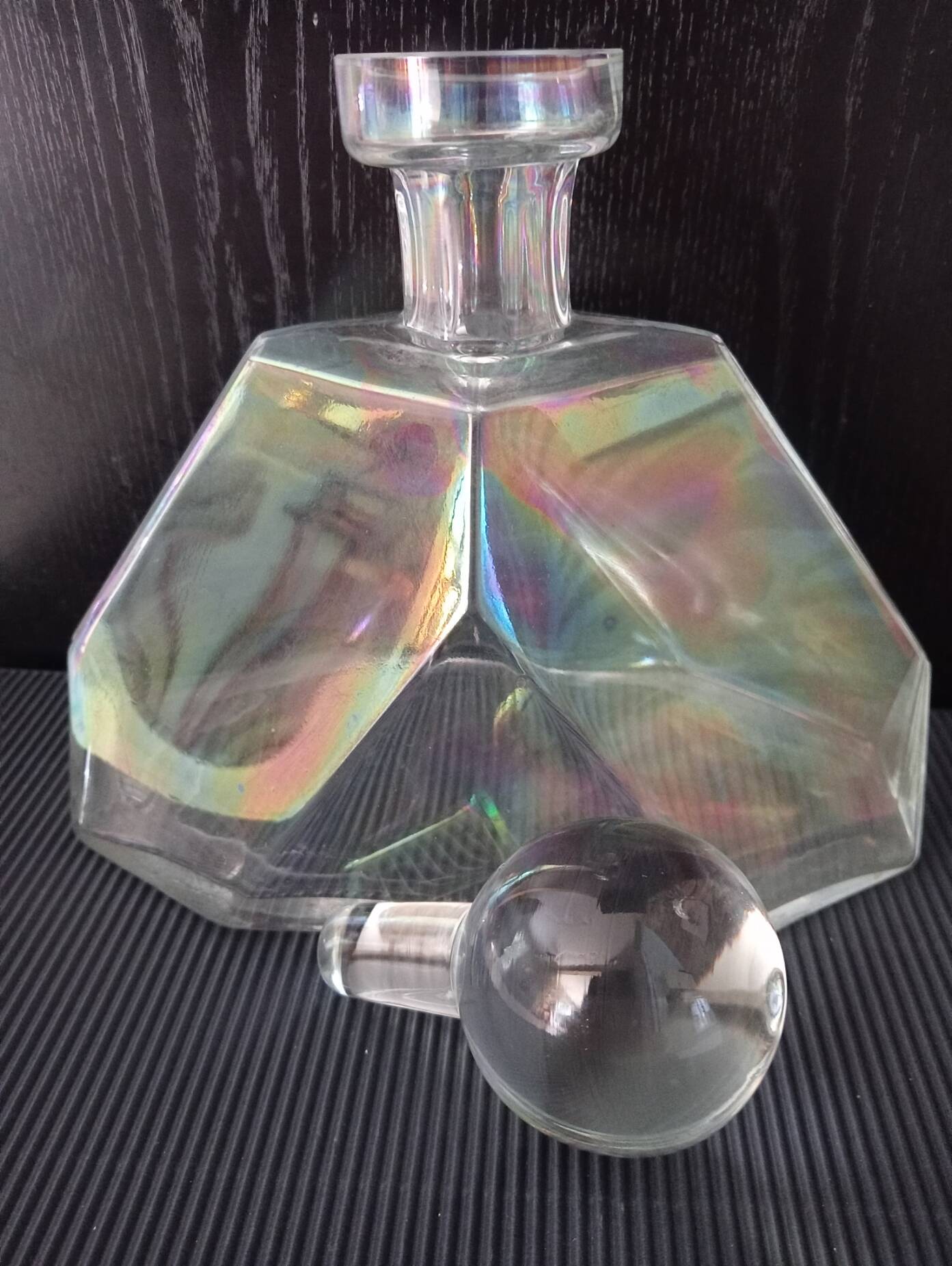 Vintage iridescent carafe